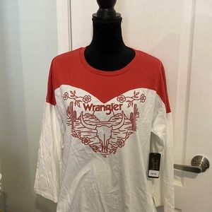 Womens 3/4 sleeve wrangler tee